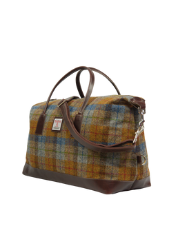 Harris Tweed Luggage Bag - A0240 (Brown Leather)