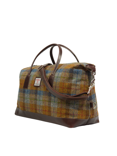 Harris Tweed Luggage Bag - A0240 (Brown Leather)