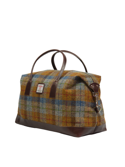 Harris Tweed Luggage Bag - A0240 (Brown Leather)