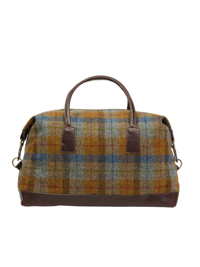 Harris Tweed Luggage Bag - A0240 (Brown Leather)