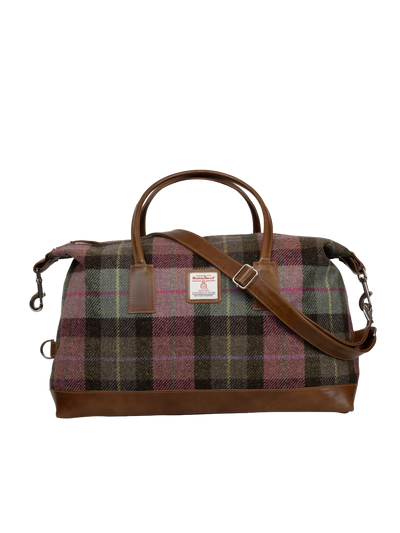 Harris Tweed Luggage Bag - A0254 (Tan Leather)