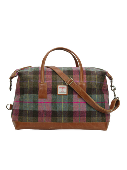 Harris Tweed Luggage Bag A0254 (Tan Leather)