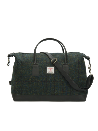 Harris Tweed Luggage Bag A0256 (Black Leather)