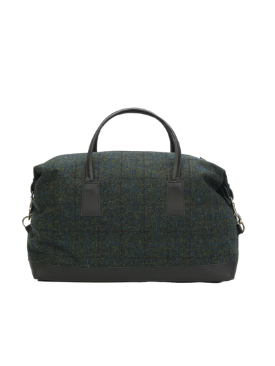 Harris Tweed Luggage Bag A0256 (Black Leather)