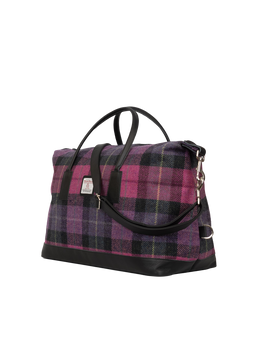 Harris Tweed Luggage Bag - A0257 (Black Leather)
