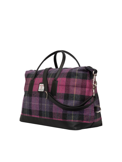 Harris Tweed Luggage Bag - A0257 (Black Leather)