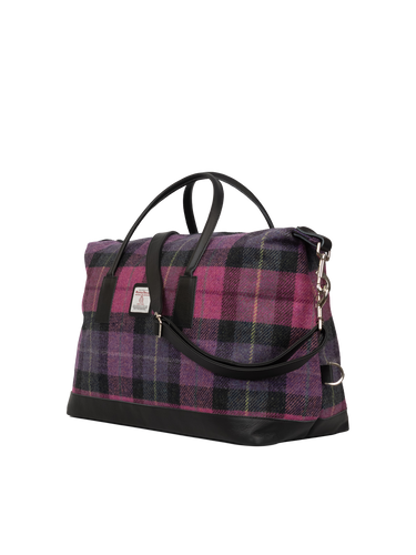 Harris Tweed Luggage Bag - A0257 (Black Leather)