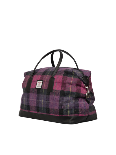 Harris Tweed Luggage Bag - A0257 (Black Leather)