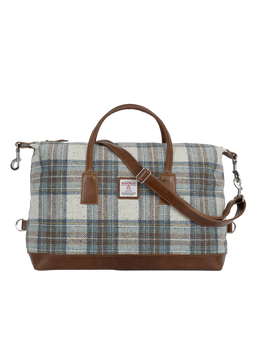 Harris Tweed Luggage Bag - A0259 (Tan Leather)