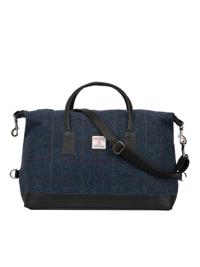 Harris Tweed Luggage Bag - A0260 (Black Leather)