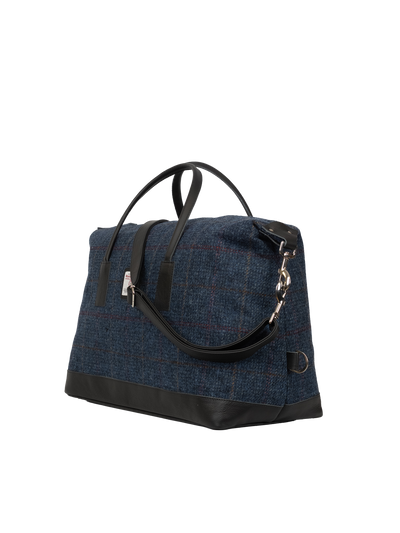 Harris Tweed Luggage Bag - A0260 (Black Leather)