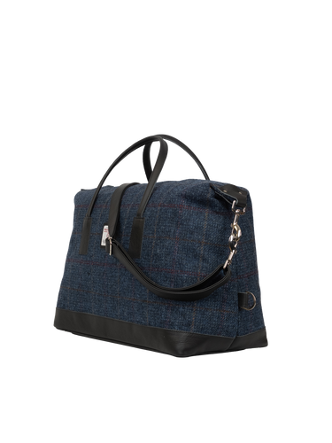 Harris Tweed Luggage Bag - A0260 (Black Leather)