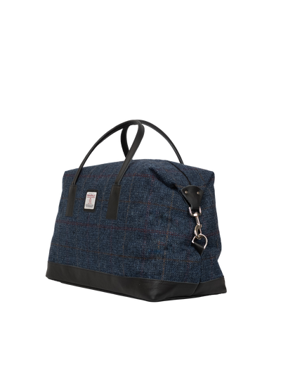 Harris Tweed Luggage Bag - A0260 (Black Leather)