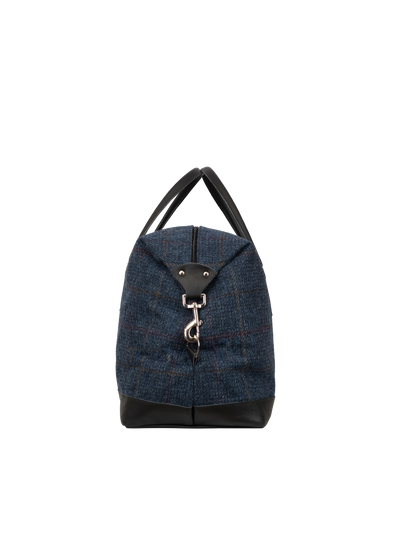 Harris Tweed Luggage Bag - A0260 (Black Leather)