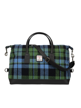 Harris Tweed Luggage Bag - A0261 (Black Leather)