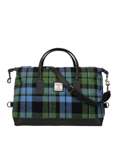 Harris Tweed Luggage Bag - A0261 (Black Leather)