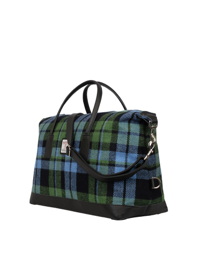 Harris Tweed Luggage Bag - A0261 (Black Leather)