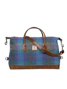 Harris Tweed Luggage Bag - A085 (Tan Leather)