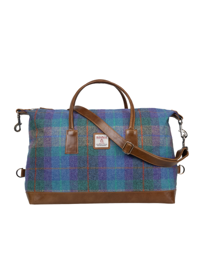 Harris Tweed Luggage Bag - A085 (Tan Leather)