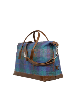 Harris Tweed Luggage Bag - A085 (Tan Leather)