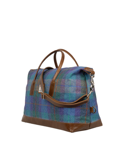 Harris Tweed Luggage Bag - A085 (Tan Leather)