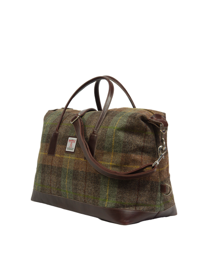Harris Tweed Luggage Bag - A086 (Brown Leather)