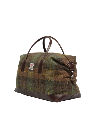 Harris Tweed Luggage Bag - A086 (Brown Leather)