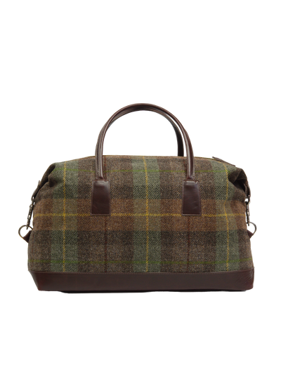 Harris Tweed Luggage Bag - A086 (Brown Leather)