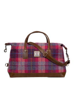 Harris Tweed Luggage Bag - A088 (Tan Leather)