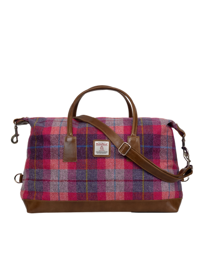 Harris Tweed Luggage Bag - A088 (Tan Leather)
