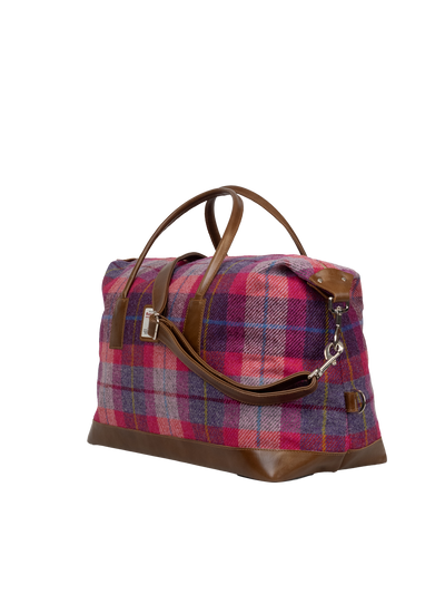 Harris Tweed Luggage Bag - A088 (Tan Leather)