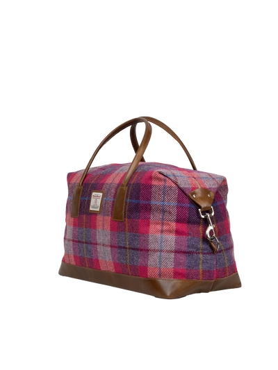 Harris Tweed Luggage Bag - A088 (Tan Leather)