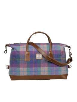 Harris Tweed Luggage Bag - A093 (Tan Leather)