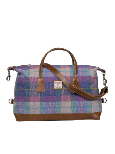 Harris Tweed Luggage Bag - A093 (Tan Leather)