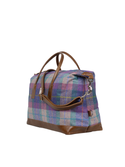Harris Tweed Luggage Bag - A093 (Tan Leather)