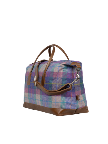 Harris Tweed Luggage Bag - A093 (Tan Leather)