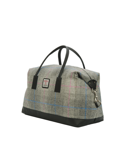 Harris Tweed Luggage Bag - A095 (Black Leather)