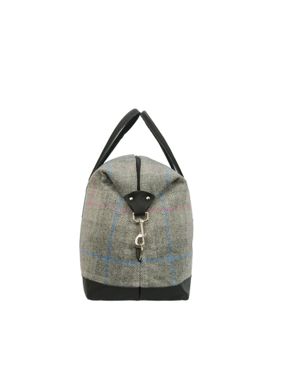 Harris Tweed Luggage Bag - A095 (Black Leather)