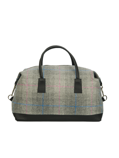 Harris Tweed Luggage Bag - A095 (Black Leather)