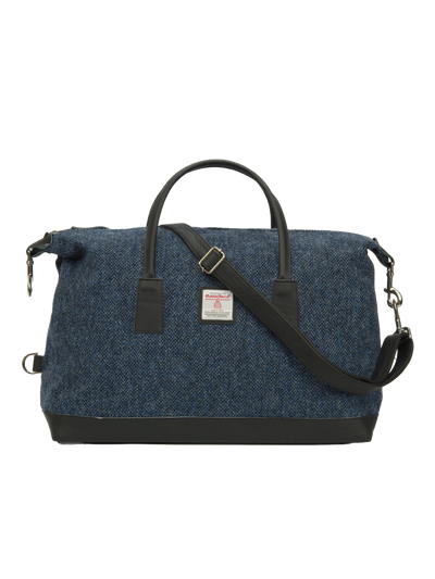 Harris Tweed Luggage Bag BC4 (Black Leather)