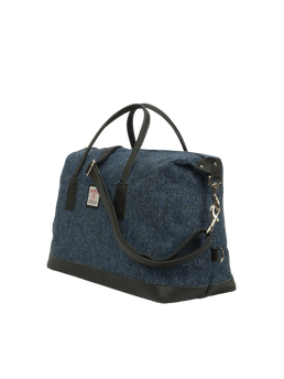 Harris Tweed Luggage Bag BC4 (Black Leather)