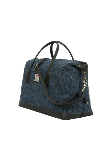 Harris Tweed Luggage Bag BC4 (Black Leather)