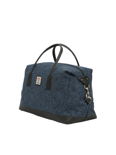 Harris Tweed Luggage Bag BC4 (Black Leather)