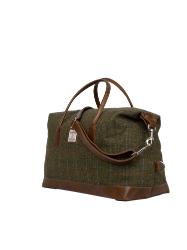 Harris Tweed Luggage Bag - HB103 (Tan Leather)