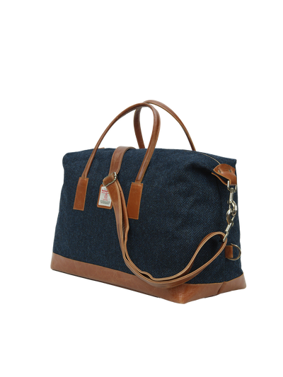 Harris Tweed Luggage Bag HB104 (Tan Leather)