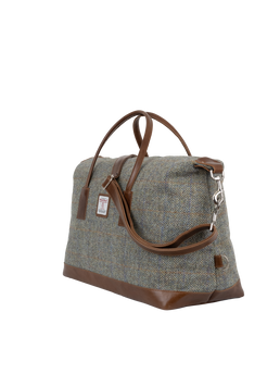 Harris Tweed Luggage Bag - HB107 (Tan Leather)