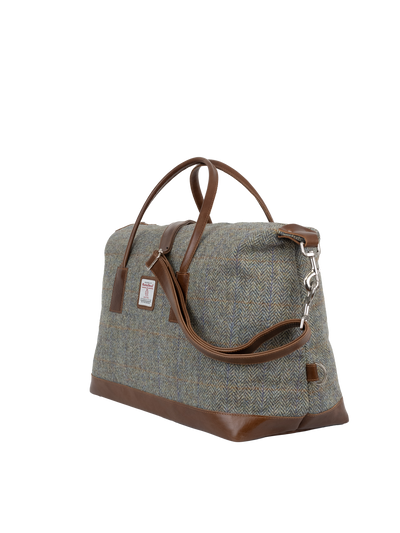 Harris Tweed Luggage Bag - HB107 (Tan Leather)