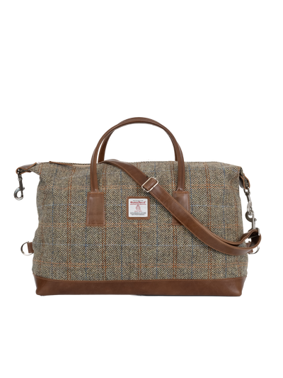 Harris Tweed Luggage Bag - HB133 (Tan Leather)