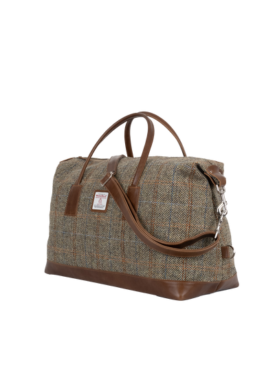 Harris Tweed Luggage Bag - HB133 (Tan Leather)