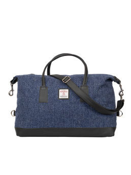 Harris Tweed Luggage Bag - HB136 (Black Leather)